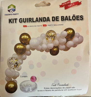 Kit de Balões Dourado Confeti - 74pç